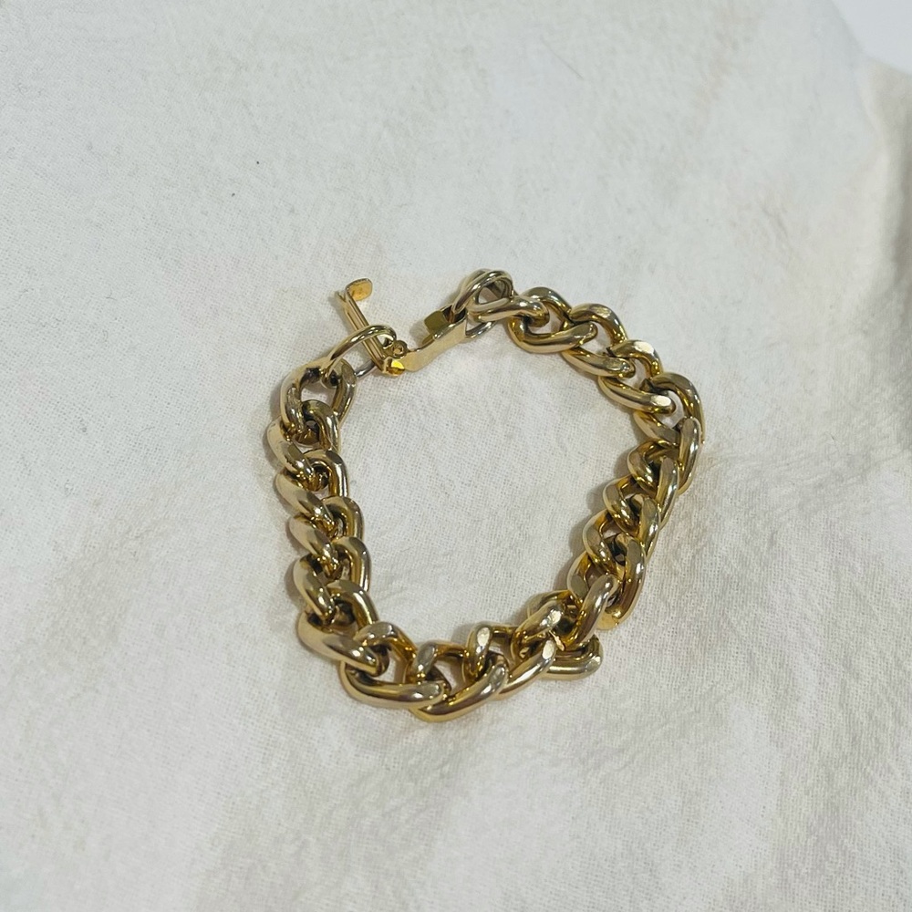 Gold Thick Chunky Curb Chain Bracelet